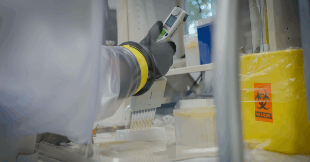 Scientist in a laboratory working on a methane vaccine